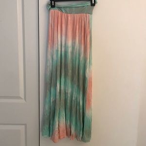 High waisted or fold over maxi skirt